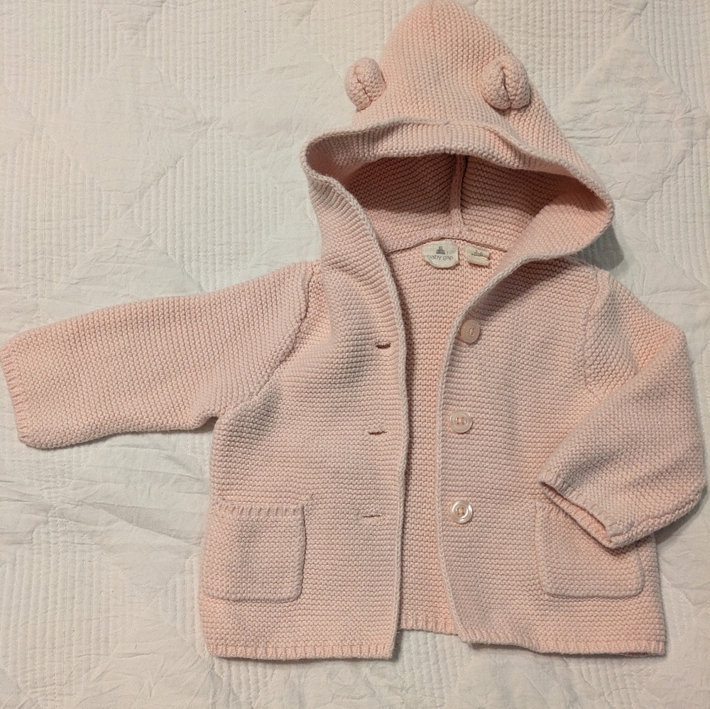 Baby Gap Pink Hoodie Cardigan Sweater Size 3-6M - Picture 2 of 4